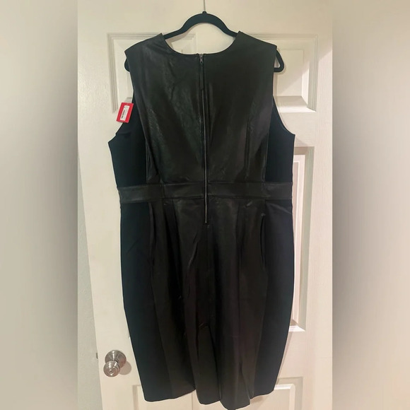 Plus Size SPANX Leather Like Combo Sheath Stretch Bodycon Dress NWT. Size 2X.‎ - Picture 6 of 6